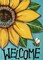 Welcome Spring Summer Sunflower Decorative Garden Flag, Floral Bumble Bee Blue Yard Outside Decorations
